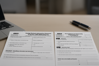 Tax Forms 8805 & 8804: Foreign Partner's Information Statement of Section 1446 Withholding Tax