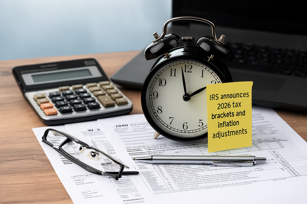 IRS announces 2026 tax brackets and inflation adjustments (One Big Beautiful Bill)
