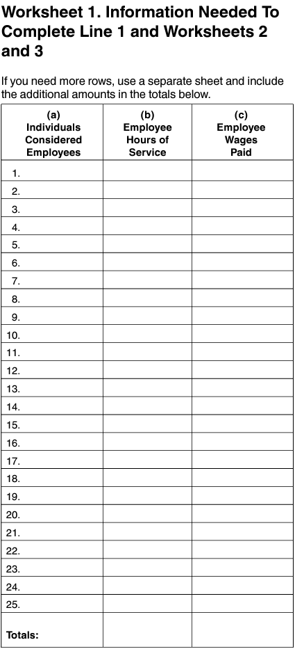 Worksheet 1: Employee details