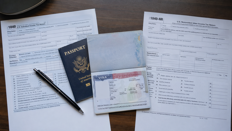 O-1 visa tax filing requirements: 1040 vs 1040-NR, payroll taxes, and worldwide income 