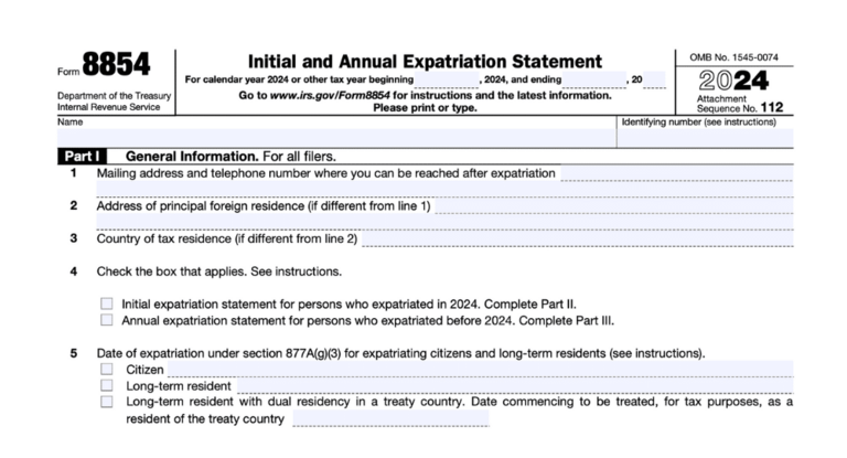 Form 8854 instructions 2026: Who files, due date, exit tax