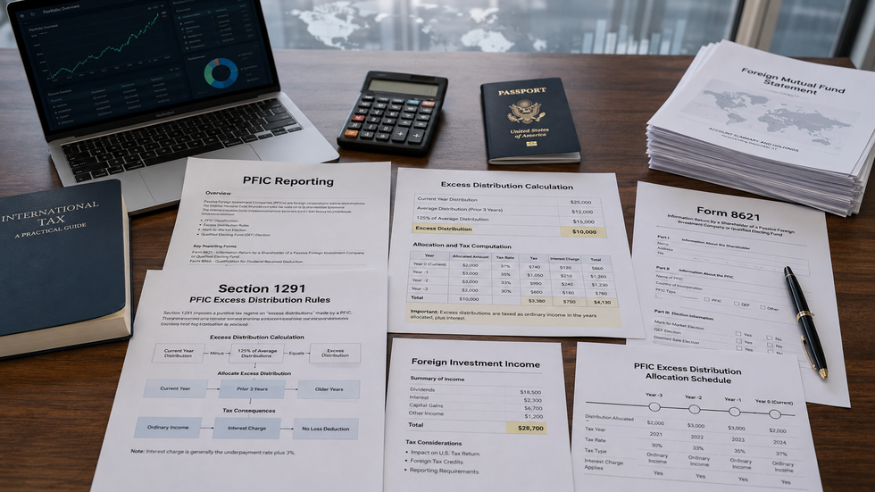 Section 1291 PFIC excess distribution rules explained for US expats