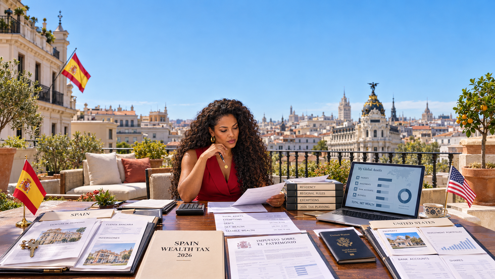 Spain wealth tax for US expats: Rates, thresholds, and 2026 rules explained